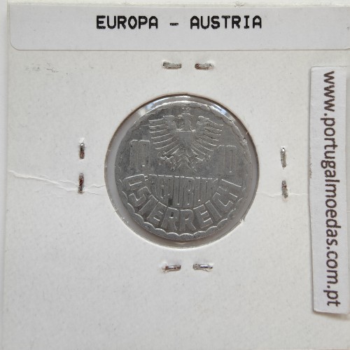 Áustria 10 Groschen 1963 Alumínio, World Coins Austria KM 2878, coin of 10 groschen 1963 Aluminium
