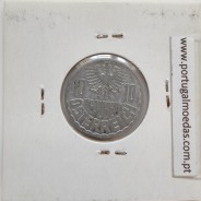 Áustria 10 Groschen 1964 Alumínio, World Coins Austria KM 2878, coin of 10 groschen 1964 Aluminium