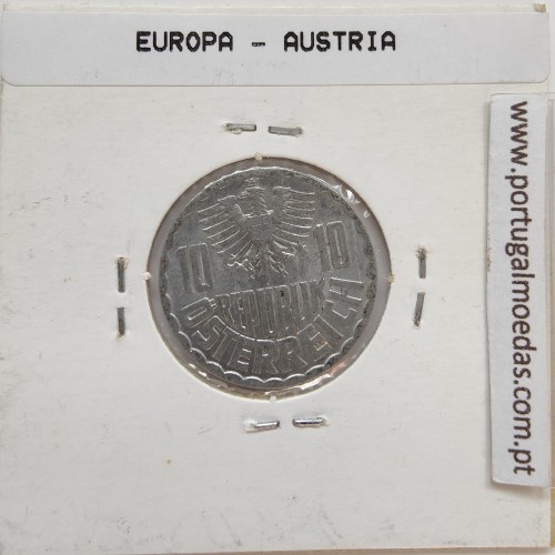 Áustria 10 Groschen 1964 Alumínio, World Coins Austria KM 2878, coin of 10 groschen 1964 Aluminium