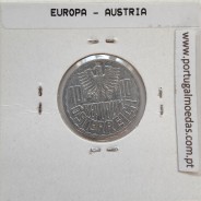 Áustria 10 Groschen 1965 Alumínio, World Coins Austria KM 2878, coin of 10 groschen 1965 Aluminium