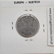 Áustria 10 Groschen 1966 Alumínio, World Coins Austria KM 2878, coin of 10 groschen 1966 Aluminium