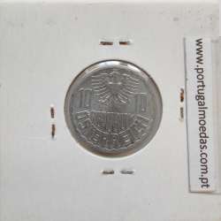 Áustria 10 Groschen 1967 Alumínio, World Coins Austria KM 2878, coin of 10 groschen 1967 Aluminium