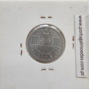 Áustria 10 Groschen 1967 Alumínio, World Coins Austria KM 2878, coin of 10 groschen 1967 Aluminium
