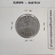 Áustria 10 Groschen 1968 Alumínio, World Coins Austria KM 2878, coin of 10 groschen 1968 Aluminium