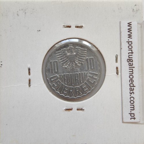Áustria 10 Groschen 1968 Alumínio, World Coins Austria KM 2878, coin of 10 groschen 1968 Aluminium