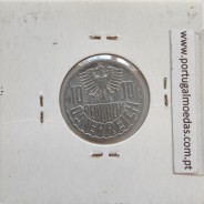 Áustria 10 Groschen 1968 Alumínio, World Coins Austria KM 2878, coin of 10 groschen 1968 Aluminium