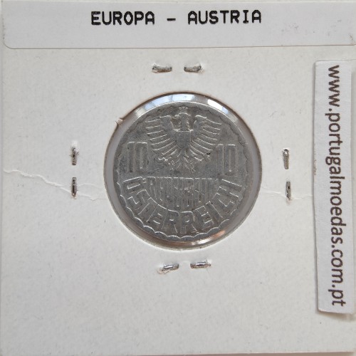 Áustria 10 Groschen 1970 Alumínio, World Coins Austria KM 2878, coin of 10 groschen 1970 Aluminium