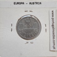Áustria 10 Groschen 1971 Alumínio, World Coins Austria KM 2878, coin of 10 groschen 1971 Aluminium