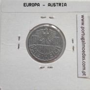 Áustria 10 Groschen 1971 Alumínio, World Coins Austria KM 2878, coin of 10 groschen 1971 Aluminium