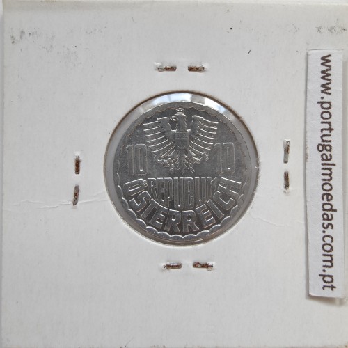Áustria 10 Groschen 1972 Alumínio, World Coins Austria KM 2878, coin of 10 groschen 1972 Aluminium