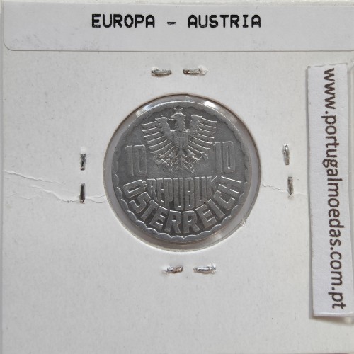 Áustria 10 Groschen 1972 Alumínio, World Coins Austria KM 2878, coin of 10 groschen 1972 Aluminium