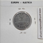 Áustria 10 Groschen 1972 Alumínio, World Coins Austria KM 2878, coin of 10 groschen 1972 Aluminium