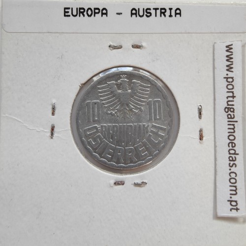Áustria 10 Groschen 1972 Alumínio, World Coins Austria KM 2878, coin of 10 groschen 1972 Aluminium