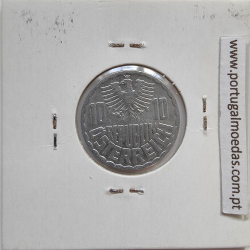 Áustria 10 Groschen 1973 Alumínio, World Coins Austria KM 2878, coin of 10 groschen 1973 Aluminium
