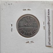 Áustria 10 Groschen 1976 Alumínio, World Coins Austria KM 2878, coin of 10 groschen 1976 Aluminium