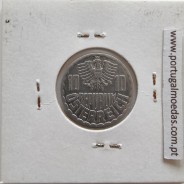 Áustria 10 Groschen 1977 Alumínio, World Coins Austria KM 2878, coin of 10 groschen 1977 Aluminium