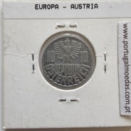 Áustria 10 Groschen 1977 Alumínio, World Coins Austria KM 2878, coin of 10 groschen 1977 Aluminium