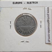 Áustria 10 Groschen 1977 Alumínio, World Coins Austria KM 2878, coin of 10 groschen 1977 Aluminium