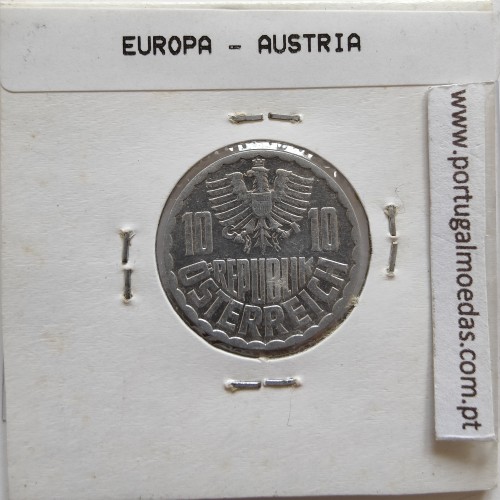 Áustria 10 Groschen 1978 Alumínio, World Coins Austria KM 2878, coin of 10 groschen 1978 Aluminium