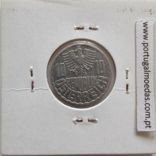 Áustria 10 Groschen 1978 Alumínio, World Coins Austria KM 2878, coin of 10 groschen 1978 Aluminium