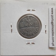 Áustria 10 Groschen 1978 Alumínio, World Coins Austria KM 2878, coin of 10 groschen 1978 Aluminium
