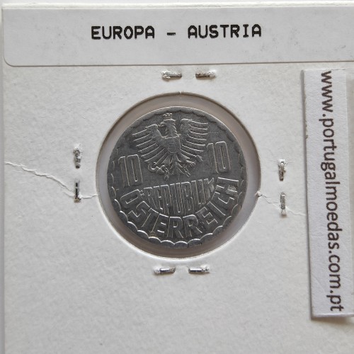Áustria 10 Groschen 1979 Alumínio, World Coins Austria KM 2878, coin of 10 groschen 1979 Aluminium