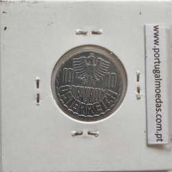 Áustria 10 Groschen 1980 Alumínio, World Coins Austria KM 2878, coin of 10 groschen 1980 Aluminium