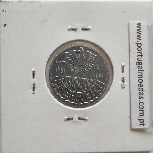 Áustria 10 Groschen 1980 Alumínio, World Coins Austria KM 2878, coin of 10 groschen 1980 Aluminium