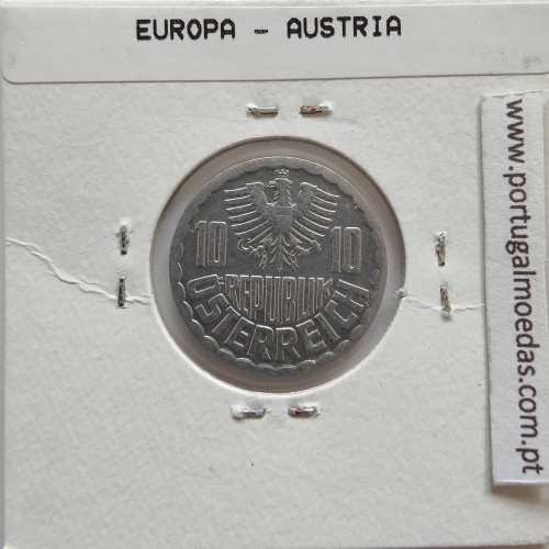 Áustria 10 Groschen 1981 Alumínio, World Coins Austria KM 2878, coin of 10 groschen 1981 Aluminium