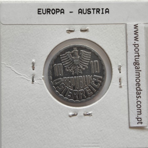 Áustria 10 Groschen 1982 Alumínio, World Coins Austria KM 2878, coin of 10 groschen 1982 Aluminium