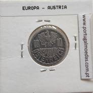 Áustria 10 Groschen 1982 Alumínio, World Coins Austria KM 2878, coin of 10 groschen 1982 Aluminium
