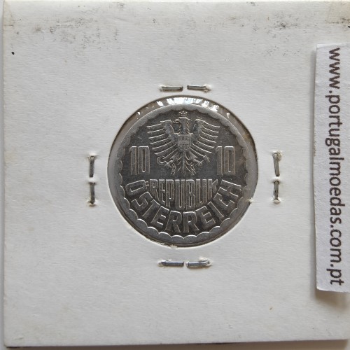 Áustria 10 Groschen 1983 Alumínio, World Coins Austria KM 2878, coin of 10 groschen 1983 Aluminium
