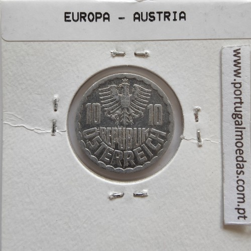 Áustria 10 Groschen 1983 Alumínio, World Coins Austria KM 2878, coin of 10 groschen 1983 Aluminium