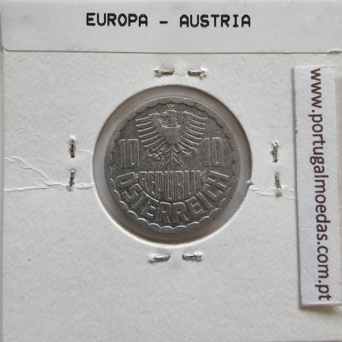 Áustria 10 Groschen 1984 Alumínio, World Coins Austria KM 2878, coin of 10 groschen 1984 Aluminium