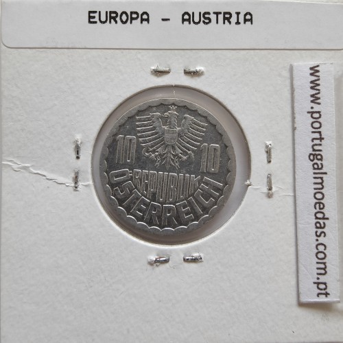 Áustria 10 Groschen 1985 Alumínio, World Coins Austria KM 2878, coin of 10 groschen 1985 Aluminium