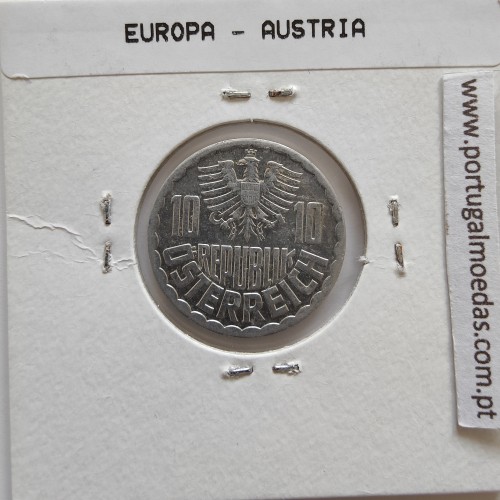 Áustria 10 Groschen 1985 Alumínio, World Coins Austria KM 2878, coin of 10 groschen 1985 Aluminium