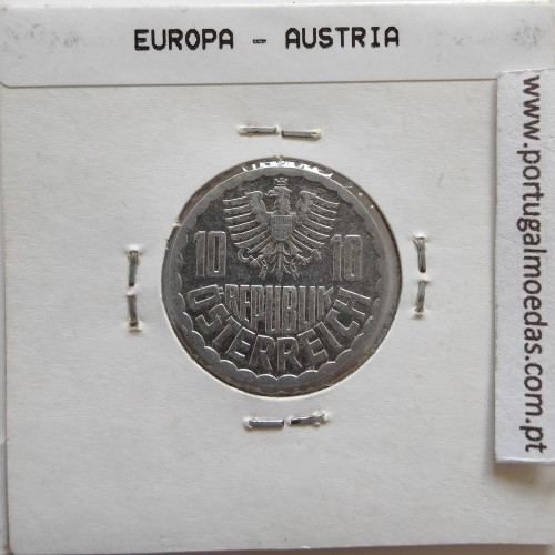 Áustria 10 Groschen 1986 Alumínio, World Coins Austria KM 2878, coin of 10 groschen 1986 Aluminium