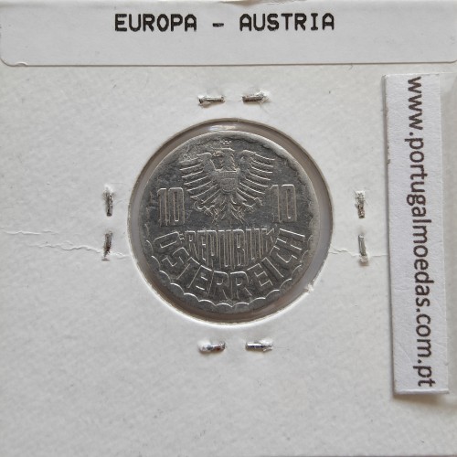 Áustria 10 Groschen 1988 Alumínio, World Coins Austria KM 2878, coin of 10 groschen 1988 Aluminium