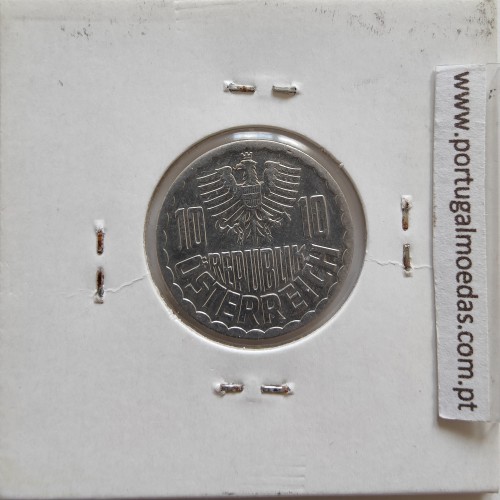 Áustria 10 Groschen 1989 Alumínio, World Coins Austria KM 2878, coin of 10 groschen 1989 Aluminium