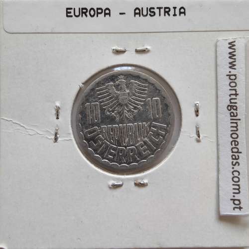 Áustria 10 Groschen 1989 Alumínio, World Coins Austria KM 2878, coin of 10 groschen 1989 Aluminium