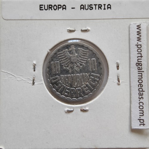 Áustria 10 Groschen 1989 Alumínio, World Coins Austria KM 2878, coin of 10 groschen 1989 Aluminium