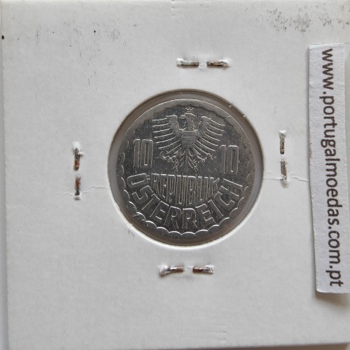 Áustria 10 Groschen 1990 Alumínio, World Coins Austria KM 2878, coin of 10 groschen 1990 Aluminium