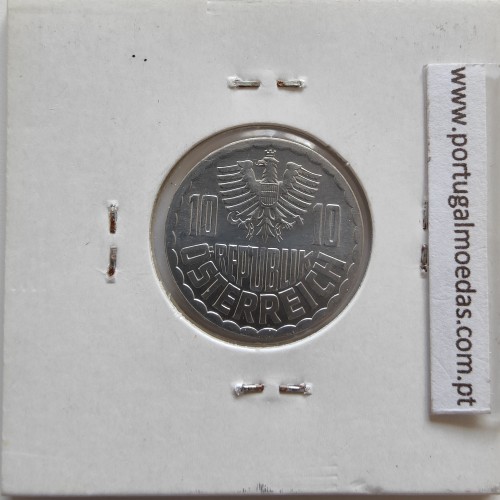 Áustria 10 Groschen 1992 Alumínio, World Coins Austria KM 2878, coin of 10 groschen 1992 Aluminium