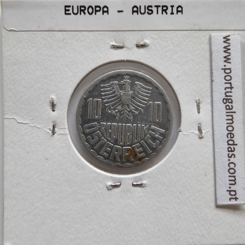 Áustria 10 Groschen 1992 Alumínio, World Coins Austria KM 2878, coin of 10 groschen 1992 Aluminium