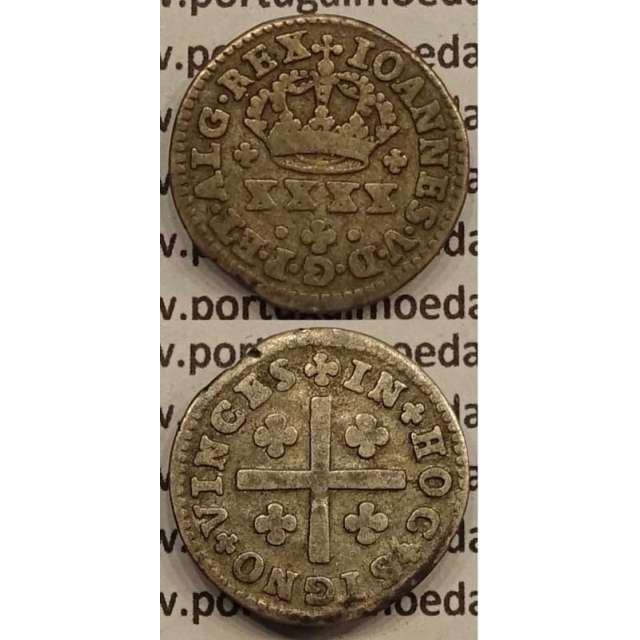 MOEDA MEIO TOSTÃO PRATA 1706-1750 (MBC) - D.JOÃO V
