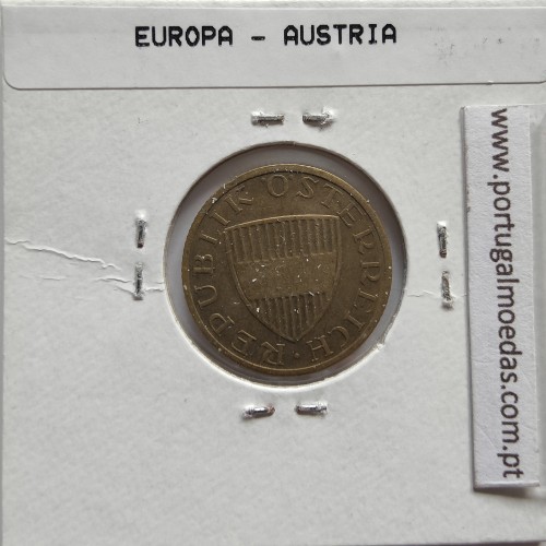 Áustria 50 Groschen 1965 Bronze - Alumínio, World Coins Austria KM 2885, coin of 50 groschen 1965 Aluminium-bronze