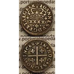 MOEDA MEIO TOSTÃO PRATA 1706-1750 (MBC+) - D.JOÃO V