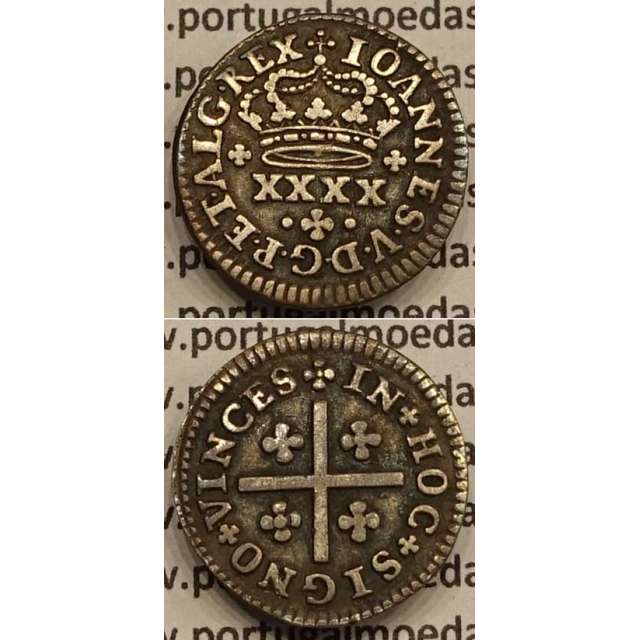 MOEDA MEIO TOSTÃO PRATA 1706-1750 (MBC+) - D.JOÃO V