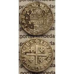 MOEDA MEIO TOSTÃO PRATA 1706-1750 (BC+) - MODULO 17 mm -D.JOÃO V