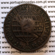 Carimbo Escudete de D. João Príncipe Regente sobre XX Réis cobre 1799 D. Maria I, (Brasil), (MBC+), World Coins Brasil KM 284
